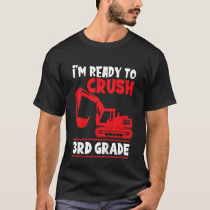T-shirt Enfants 3e année retour à l'école excavatrice Je s