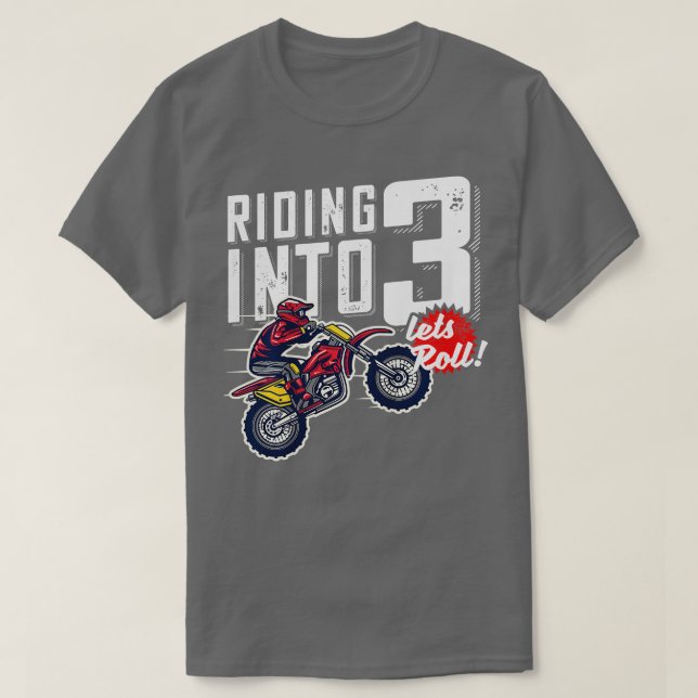 T-shirt Enfants 3e anniversaire Croix Moteur Dirt Bike Ann (Design devant)
