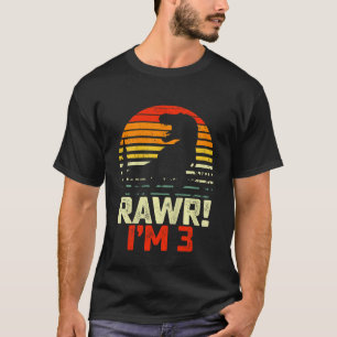 T-shirt Enfants 3e anniversaire garçons Dinosaur Rex Rawr