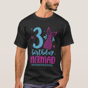T-shirt Enfants 3e anniversaire Mermaid 3 filles jumelles 