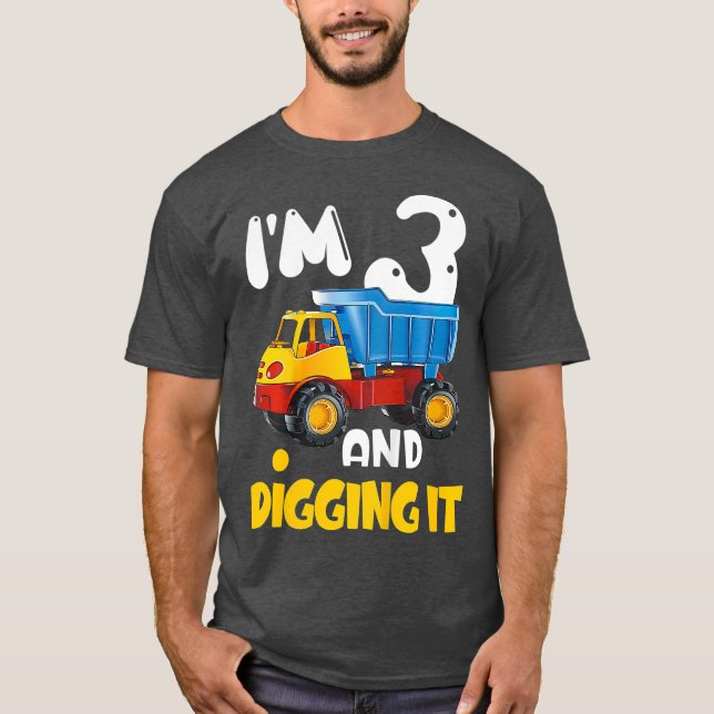 T-shirt Enfants 3e anniversaire Présent Camion de construc (Devant)