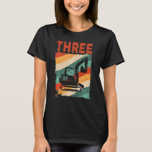 T-shirt Enfants 3e anniversaire Rétro Excavateur Construct