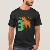 Enfants 3ème Anniversaire Cheval Trois Ans R