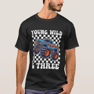 T-shirt Enfants 3ème Anniversaire Monster Truck Jeune Sauv