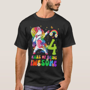 T-shirt Enfants 4 ans 4e anniversaire fille princesse Unic