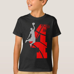 T-shirt Enfants 4 ans 4ème Basketball Anniversaire FêteThè