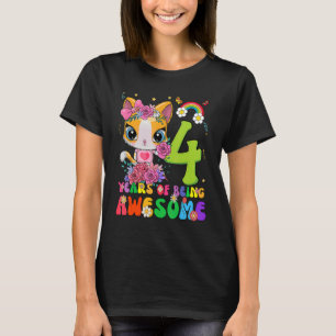 T-shirt Enfants 4 ans Ados 4e anniversaire fille incroyabl