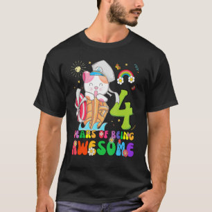 T-shirt Enfants 4 ans Ados 4e anniversaire fille incroyabl