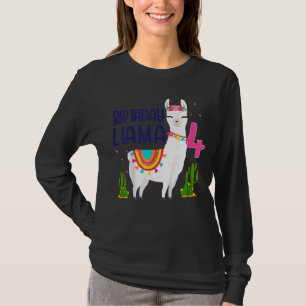 T-shirt Enfants 4 ans Anniversaire Llama Party Famille 4 a