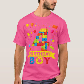 T-shirt Enfants 4 ans Bâtiment Blocs 4e Anniversaire Garço