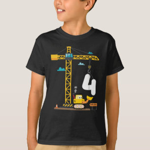 T-shirt Enfants 4 Ans Garçons Avec Grue Et
