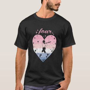 T-shirt Enfants 4 ans mignonne Baseball Anniversaire Fille