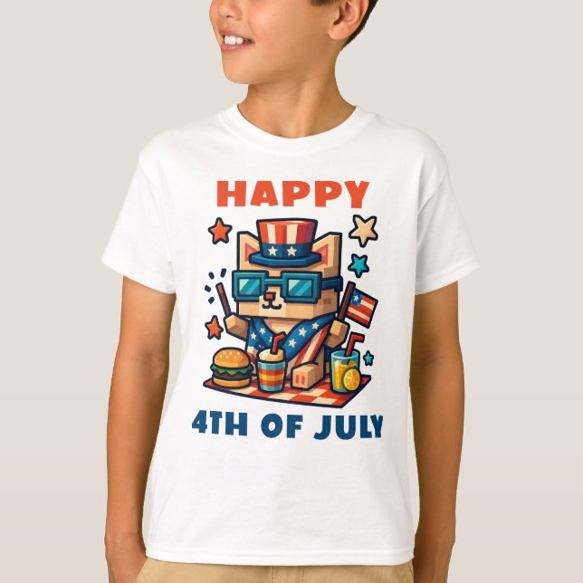 T-shirt Enfants 4 juillet Minecraft (Devant)