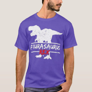 T-shirt Enfants 4Anniversaire Dinosaur I Funny Fourasaurus