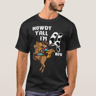T-shirt Enfants 4Anniversaire Rodéo Western Cowboy Howdy Y
