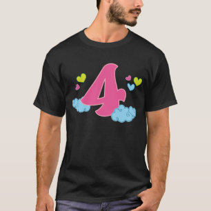 T-shirt Enfants 4e anniversaire Chemise arc-en-ciel Fête d