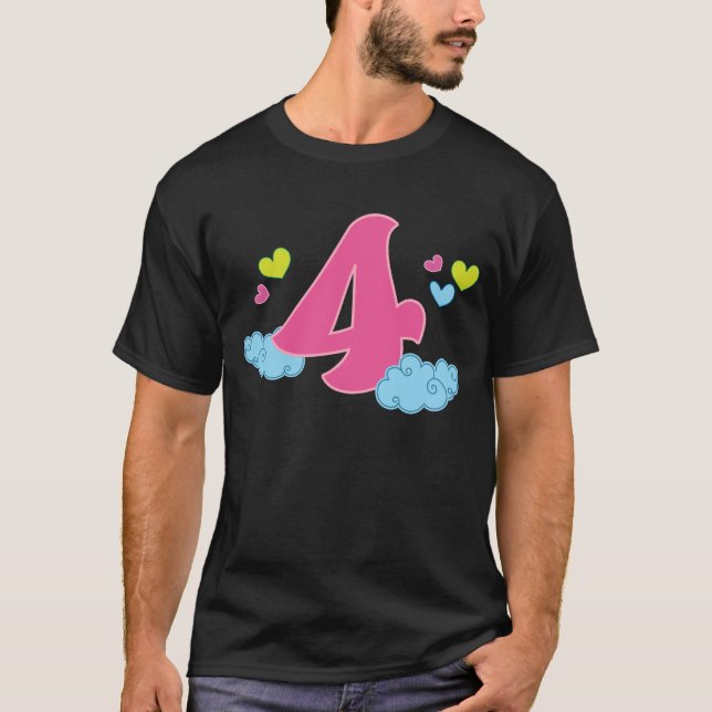 T-shirt Enfants 4e anniversaire Chemise arc-en-ciel Fête d (Devant)