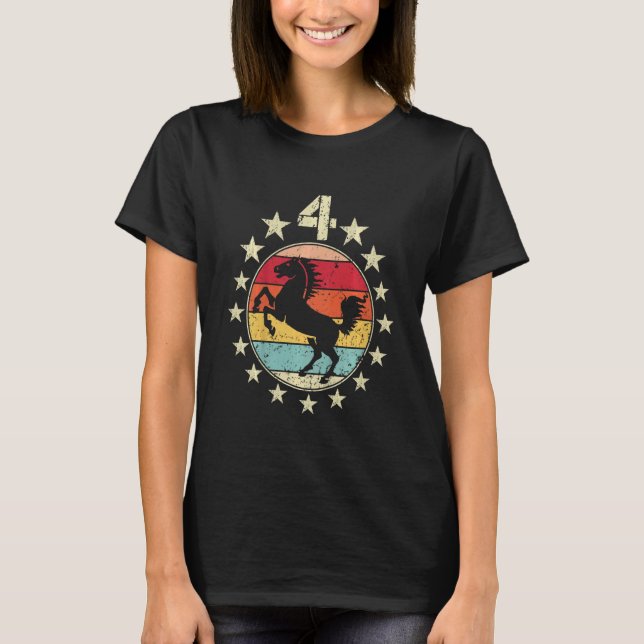 T-shirt Enfants 4e anniversaire Cheval 4e anniversaire 4 a (Devant)