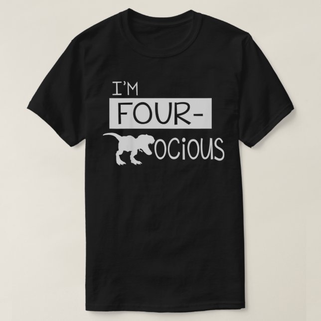 T-shirt Enfants 4e anniversaire Dinosaur fête 4 ans Garçon (Design devant)