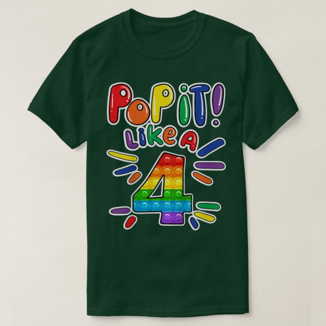 T-shirt Enfants 4e anniversaire fille Pop It Like A 4 Year (Design devant)
