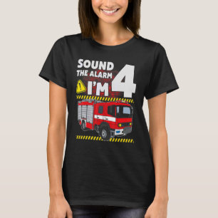 T-shirt Enfants 4e anniversaire Garçon Camion d'incendie 4