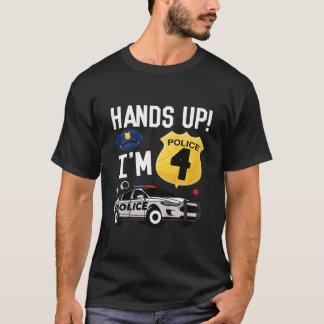 T-shirt Enfants 4e anniversaire policier garçon de quatre