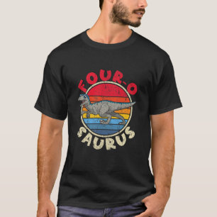 T-shirt Enfants 4E Anniversaire Quatre O Saurus I Velocira