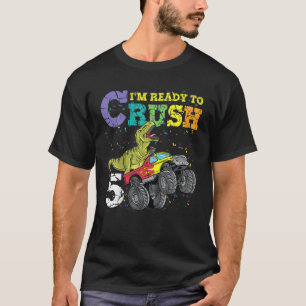 T-shirt Enfants 5 Ans 5E Anniversaire Dinosaur Trex Boy Gi