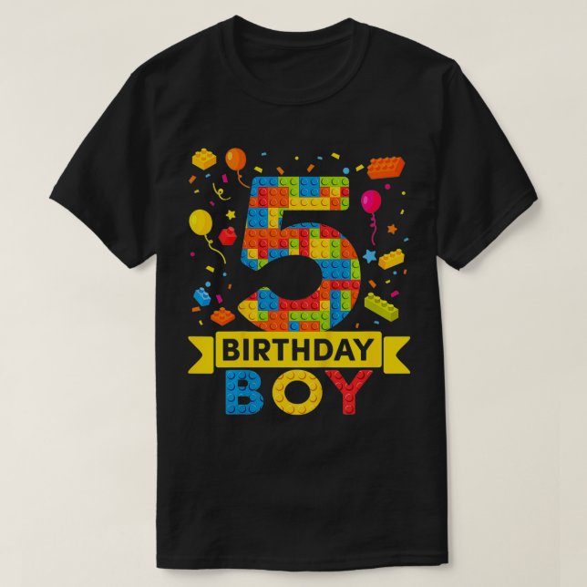 T-shirt Enfants 5 ans Bâtiments Bâtiments 5e anniversaire  (Design devant)