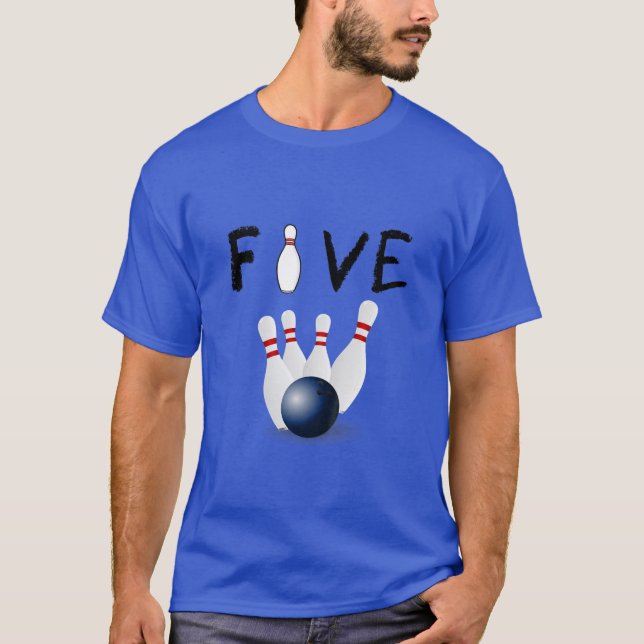 T-shirt Enfants 5 ans Bowling Anniversaire fête 5 Annivers (Devant)