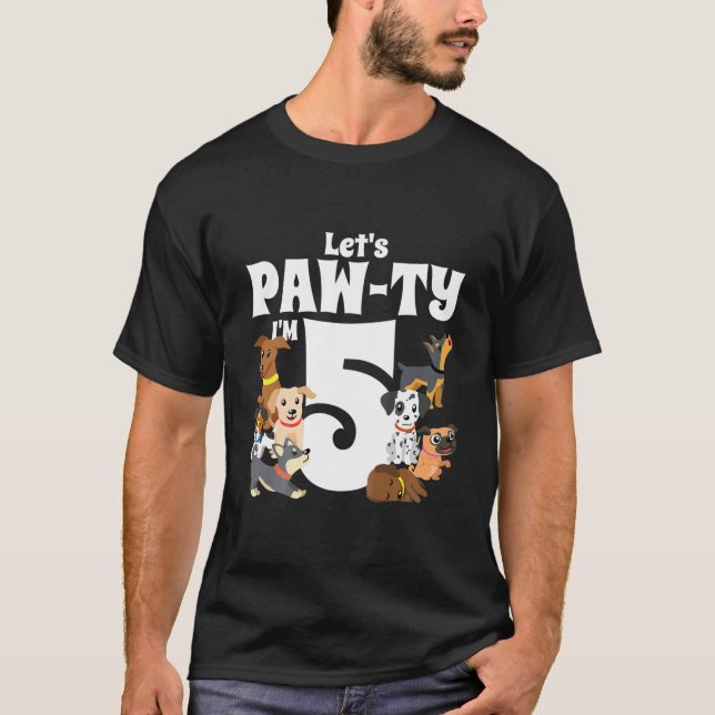T-shirt Enfants 5 ans Chien Chien Chien Chien Chien Annive (Devant)