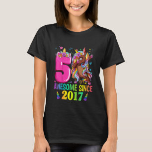 T-shirt Enfants 5 ans Filles Ados Dabbing Unicorn 5e B