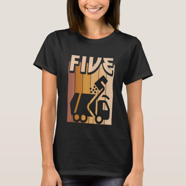 T-shirt Enfants 5 ans Garbage Truck Anniversaire Garçon Fi (Devant)