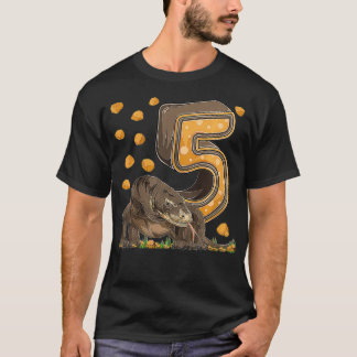 T-shirt Enfants 5 ans Komodo dragon Reptile 5e anniversair