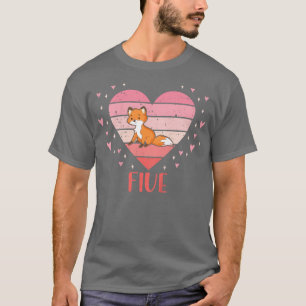 T-shirt Enfants 5 ans mignonne Fox Anniversaire fille 5e B