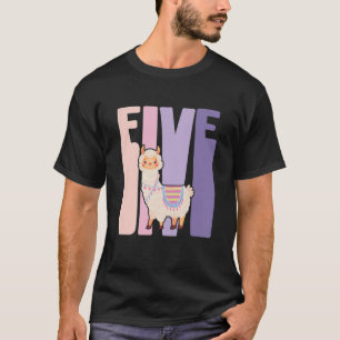 T-shirt Enfants 5 ans mignonne Llama Alpaca Anniversaire f