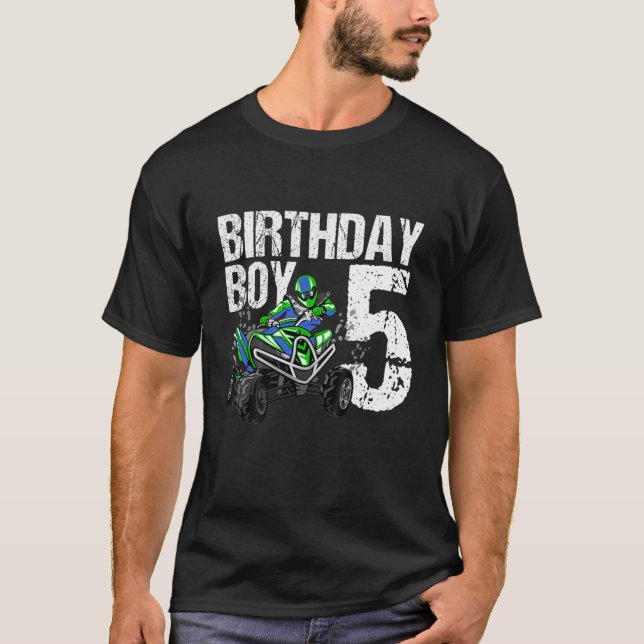 T-shirt Enfants 5 ans Quad Anniversaire Thème de fête VTT  (Devant)