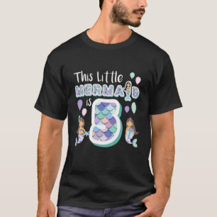 T-shirt Enfants 5 ans Sirène Anniversaire Fête Thème Fille