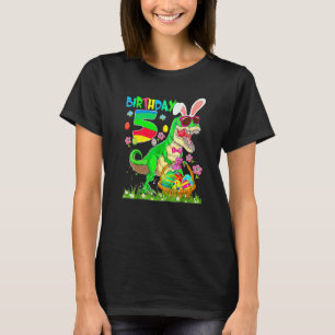 T-shirt Enfants 5 ans T Rex Dinosaur Easter Bunny Eglise 5