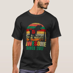 T-shirt Enfants 5Anniversaire Dinosaur garçon 5 ans Aweso