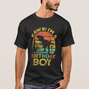 T-shirt Enfants 5Anniversaire Garçon Rawr Im 5 Dinosaur Re