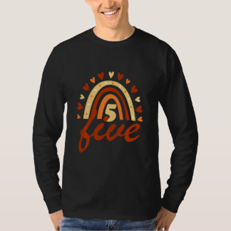 T-shirt Enfants 5e anniversaire 5 ans Anniversaire Rainbow