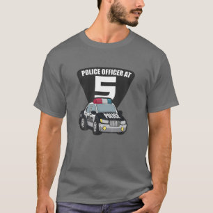 T-shirt Enfants 5E Anniversaire Agent de police Enfants Vé