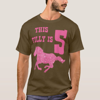 T-shirt Enfants 5e anniversaire Cheval - Fête pour 5 ans G