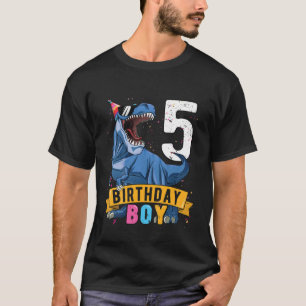 T-shirt Enfants 5E Anniversaire Enfants T Rex Enfants 5 An