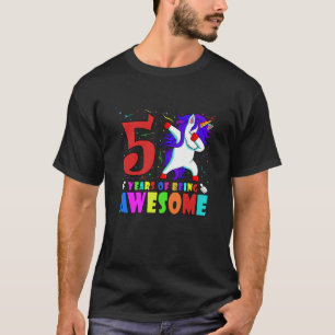 T-shirt Enfants 5E Anniversaire Fête Dabbing Unicorne - 5