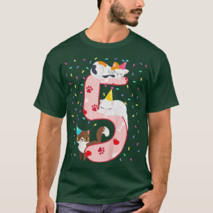 T-shirt Enfants 5e anniversaire Fille mignonne tenue de ch