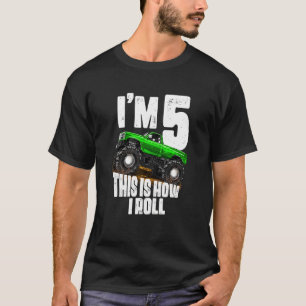 T-shirt Enfants 5e anniversaire Garçon Monster Camion Règl