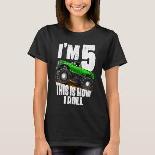 T-shirt Enfants 5e anniversaire Garçon Monster Camion Règl