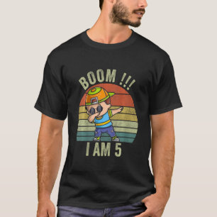 T-shirt Enfants 5e anniversaire garçons Boom Iu2019m 5 ans